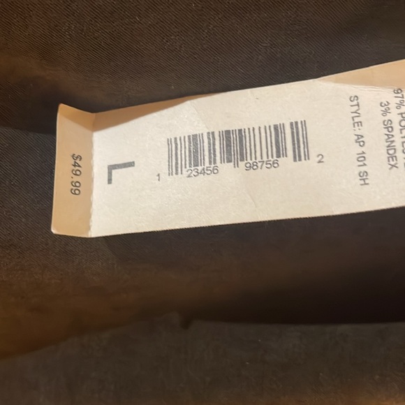 Women’s olive green color button up textured blouse size large - Picture 3 of 3